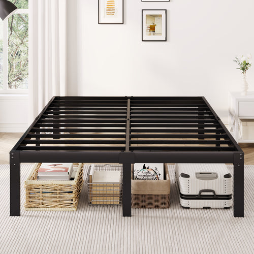 Merrland 12 Inch Metal Platform Bed Frame, Heavy-Duty, Under-Bed Storage Space, Easy Assembly, Headboard Compatible
