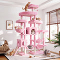 Merrland 83" Multi-Level Large Cat Tree with 2 Condos, Plush Perches, Sisal Scratching Posts, Hammocks & Toys for All Cats