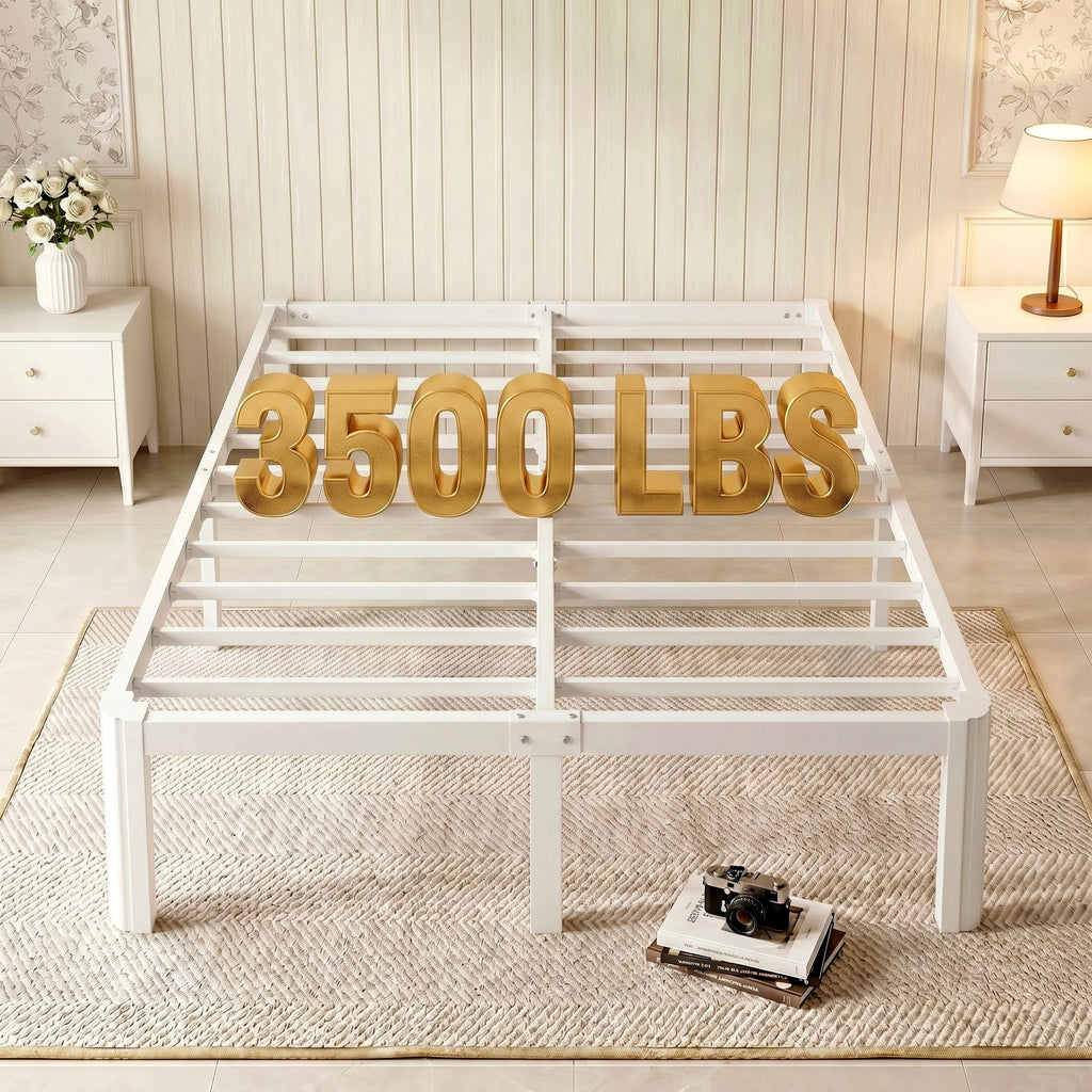 Merrland Bed Frame, 14" Heavy Duty Metal Platform Bed Frame with Under-Bed Storage Space, Easy Assembly