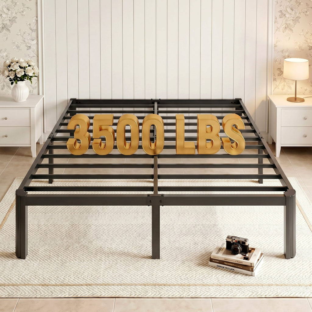 Merrland Bed Frame, 14" Heavy Duty Metal Platform Bed Frame with Under-Bed Storage Space, Easy Assembly
