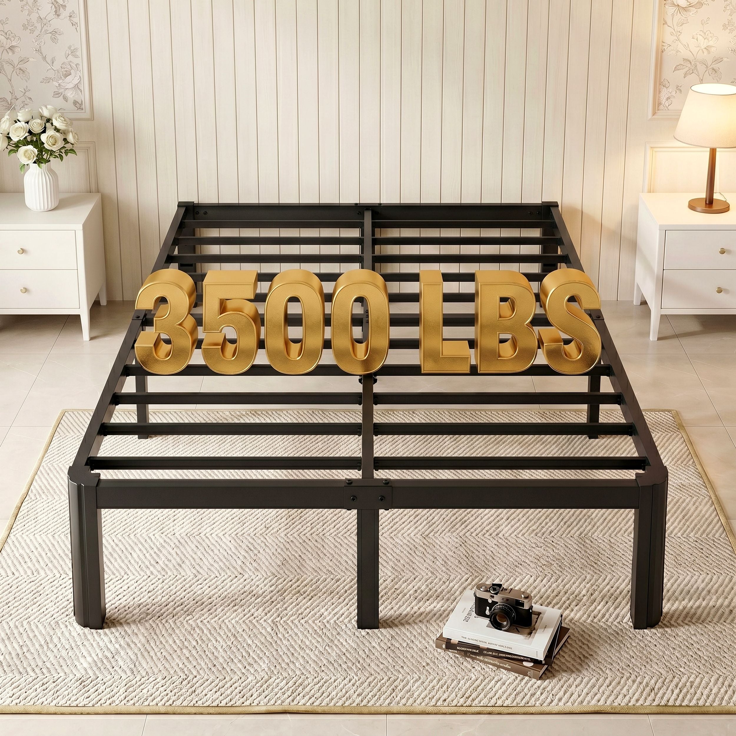 Merrland Bed Frame, 14" Heavy Duty Metal Platform Bed Frame with Under-Bed Storage Space, Easy Assembly