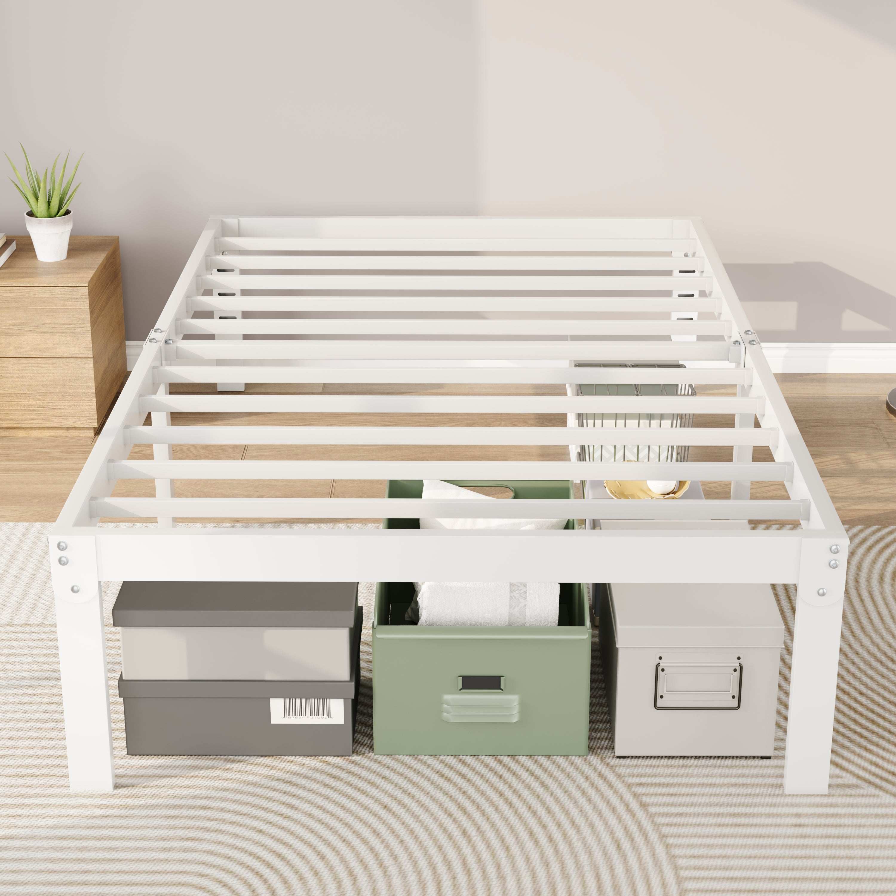 Merrland 14" Metal Platform Bed Frame with Under-bed Storage, Heavy-duty, No Box Spring Needed, Easy Assembly