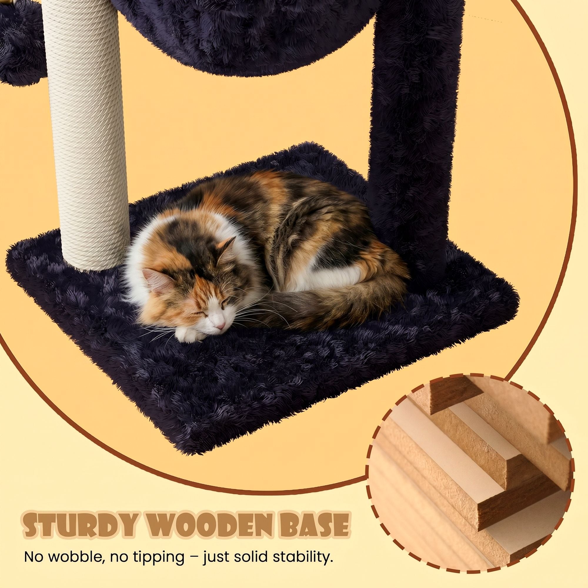 Merrland Small Cat Tree Tower with Scratching Post and Hammock for Indoor Cats