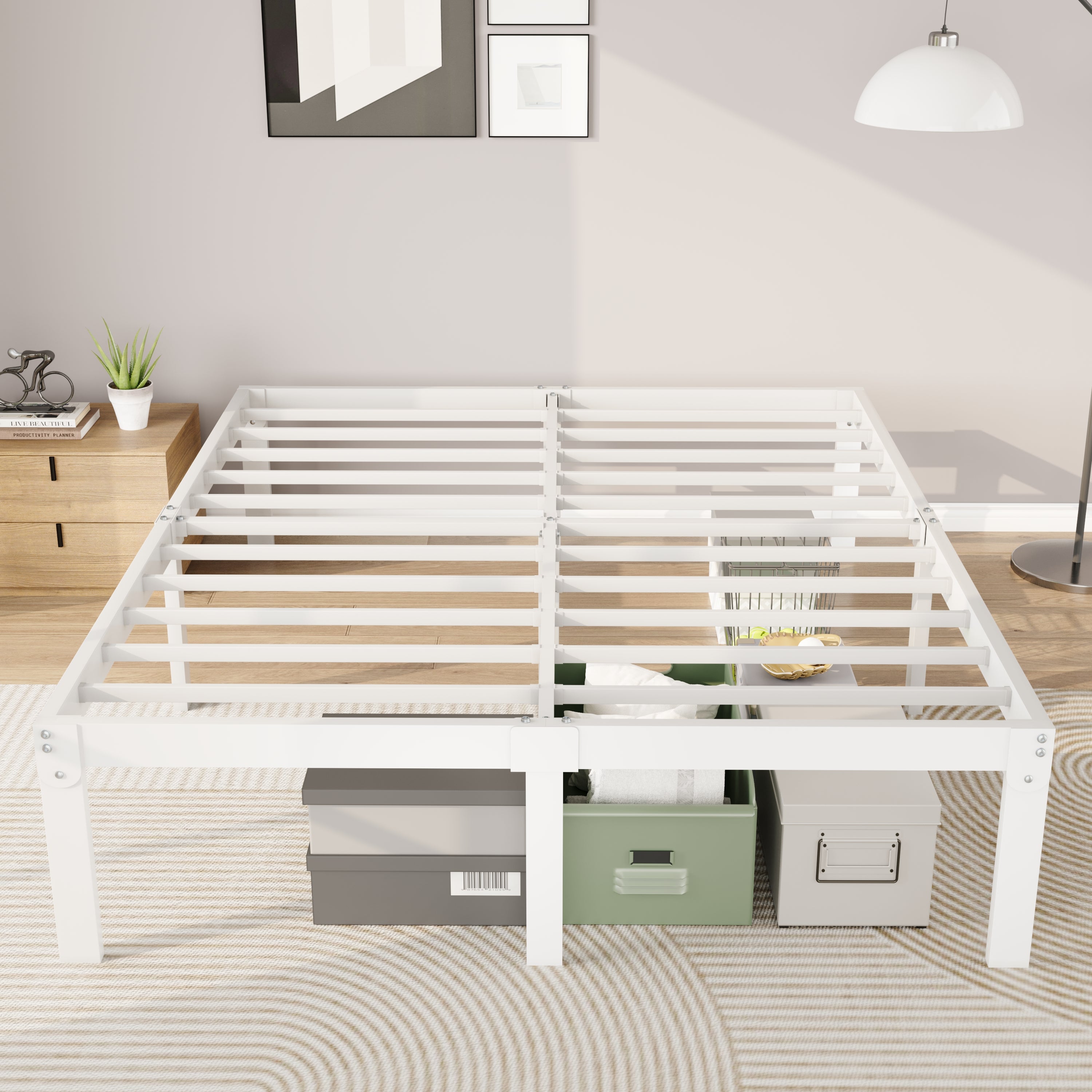 Merrland 14" Metal Platform Bed Frame with Under-bed Storage, Heavy-duty, No Box Spring Needed, Easy Assembly