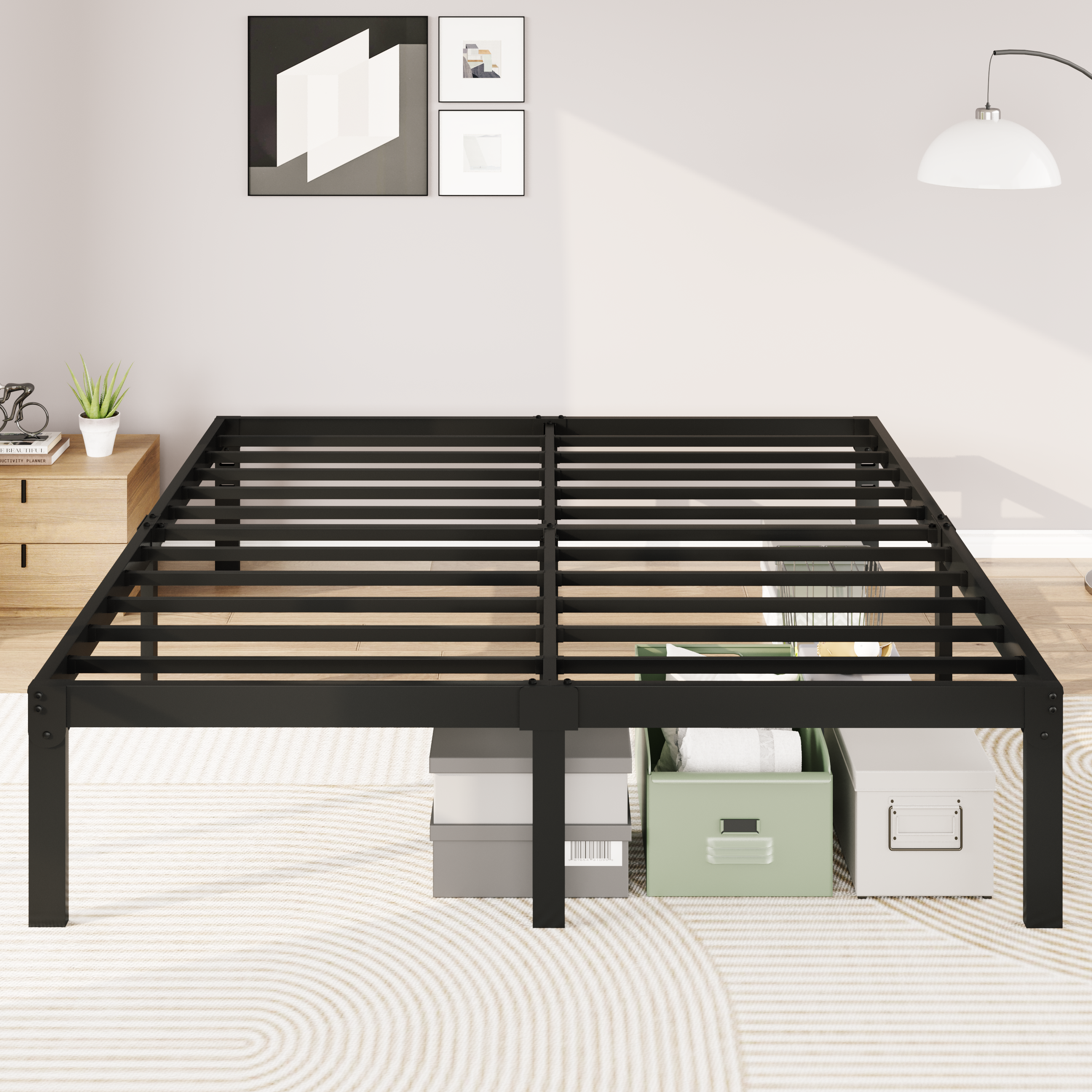 Merrland 14" Metal Platform Bed Frame with Under-bed Storage, Heavy-duty, No Box Spring Needed, Easy Assembly