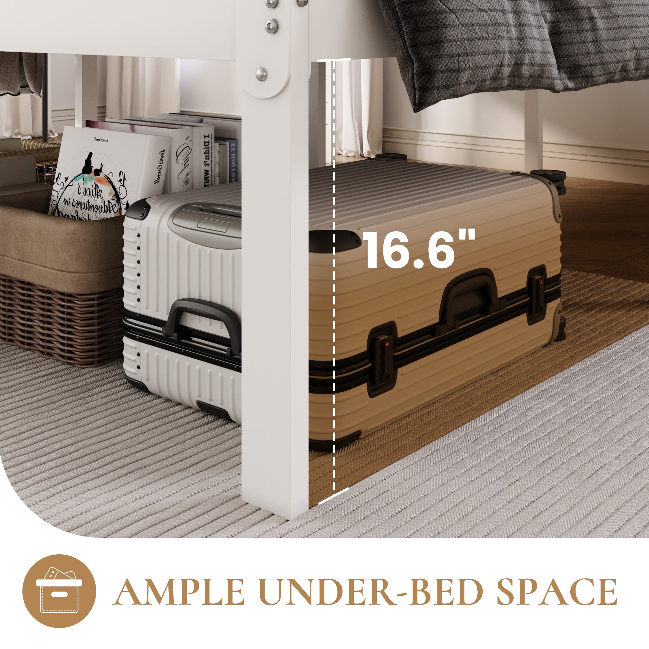 Merrland Metal Platform Bed Frame, 18 Inch Tall with Large Under-Bed Storage Space, Heavy Duty, Noise-Free, No Box Spring Needed, Black
