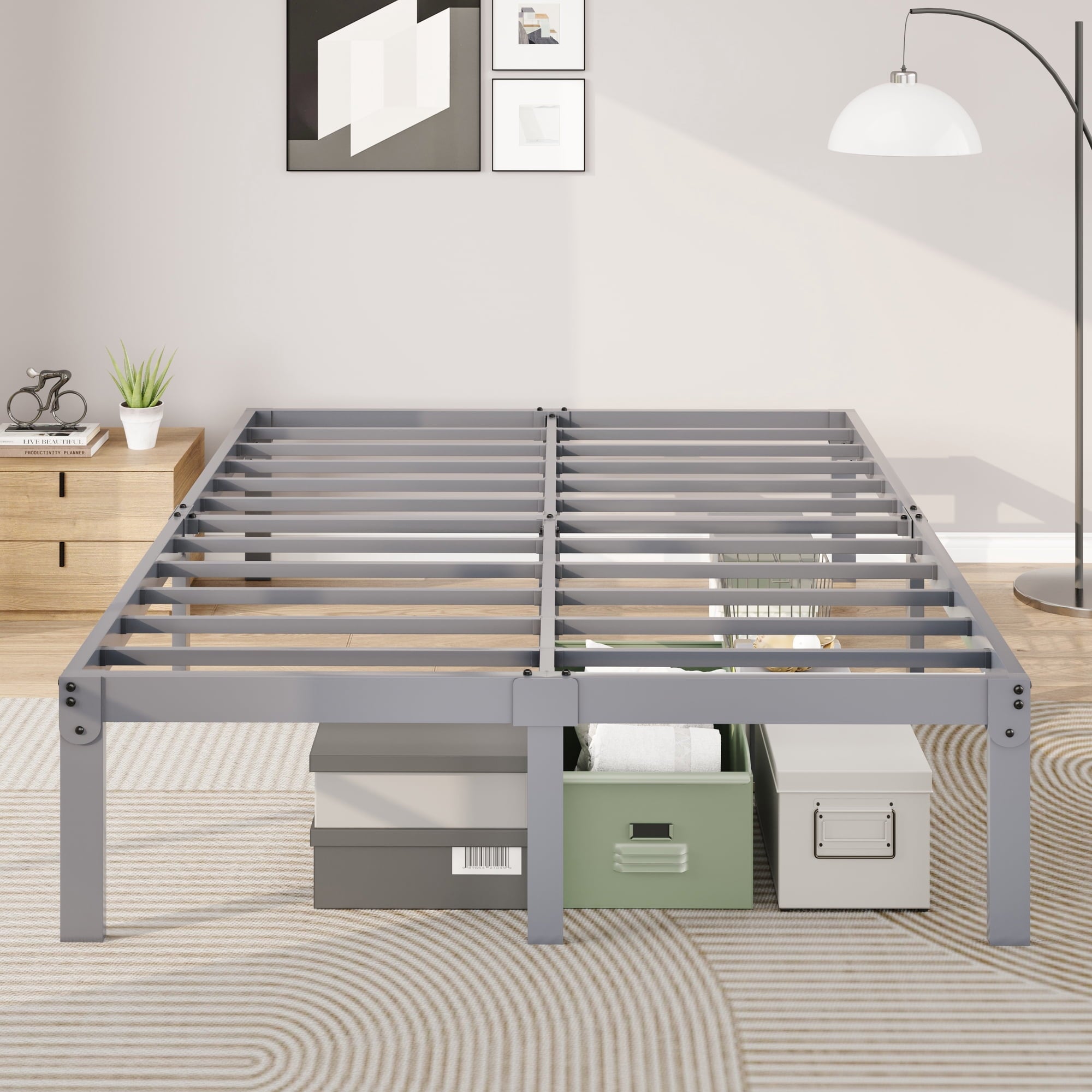 Merrland 14" Metal Platform Bed Frame with Under-bed Storage, Heavy-duty, No Box Spring Needed, Easy Assembly