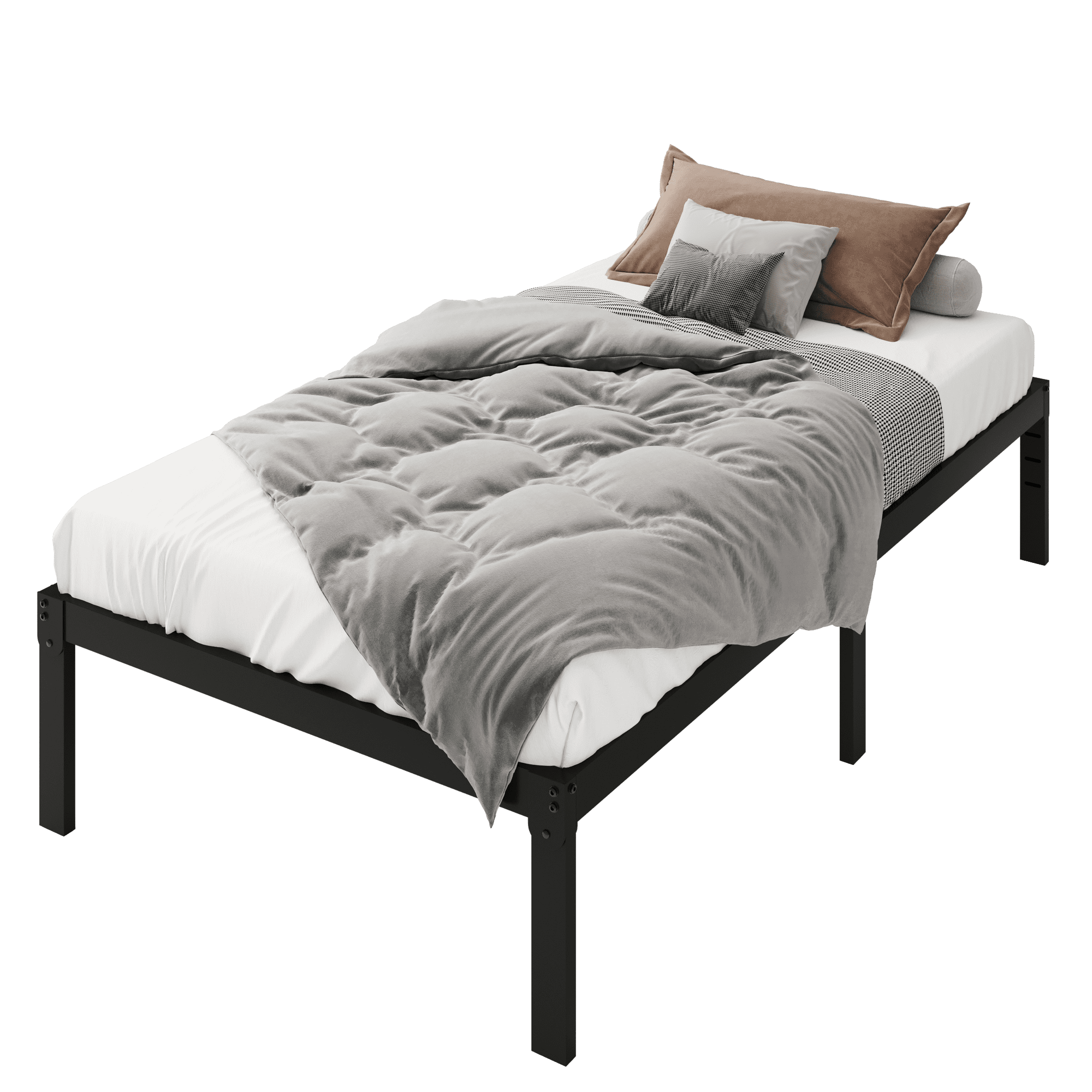 Merrland 14 Inch Bed Frame, Heavy Duty Metal Platform with Storage, Steel Slat Support, Easy Assembly