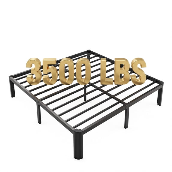 Merrland 14" Bed Frame, 3500 LBS Heavy Duty Metal Platform Bed Frame with Large Storage Space