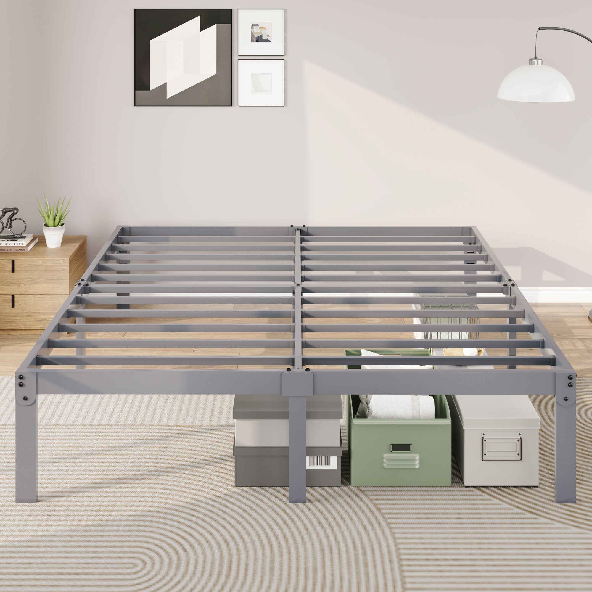 Merrland 14" Metal Platform Bed Frame with Under-bed Storage, Heavy-duty, No Box Spring Needed, Easy Assembly