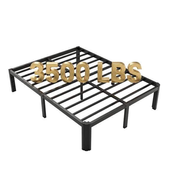 Merrland 14" Bed Frame, 3500 LBS Heavy Duty Metal Platform Bed Frame with Large Storage Space
