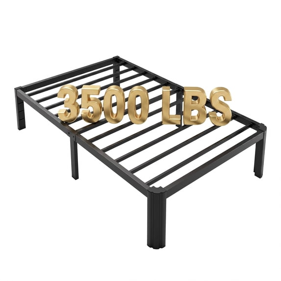 Merrland 14" Bed Frame, 3500 LBS Heavy Duty Metal Platform Bed Frame with Large Storage Space