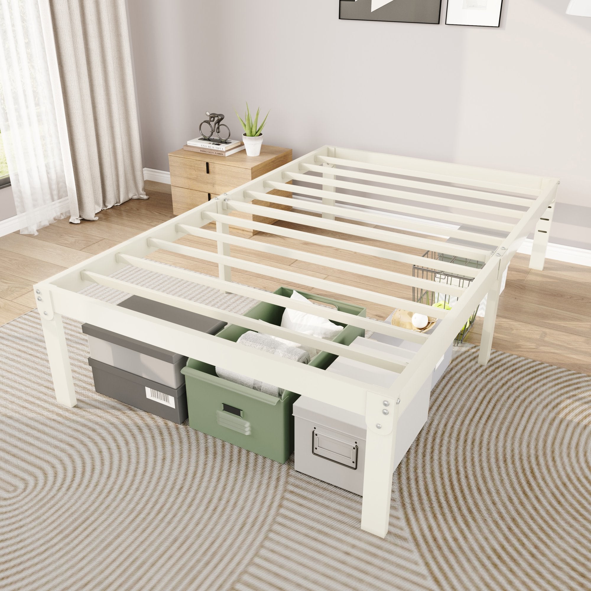 Merrland 14" Metal Platform Bed Frame with Under-bed Storage, Heavy-duty, No Box Spring Needed, Easy Assembly