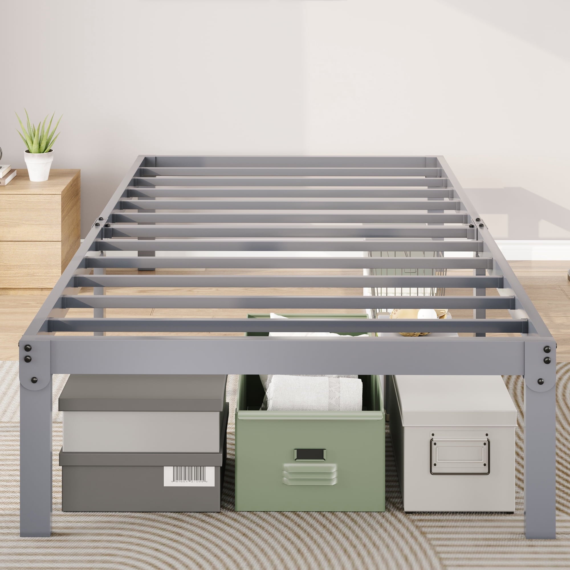 Merrland 14" Metal Platform Bed Frame with Under-bed Storage, Heavy-duty, No Box Spring Needed, Easy Assembly