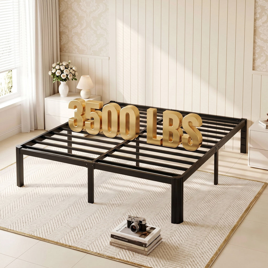 Merrland Bed Frame, 14" Heavy Duty Metal Platform Bed Frame with Under-Bed Storage Space, Easy Assembly