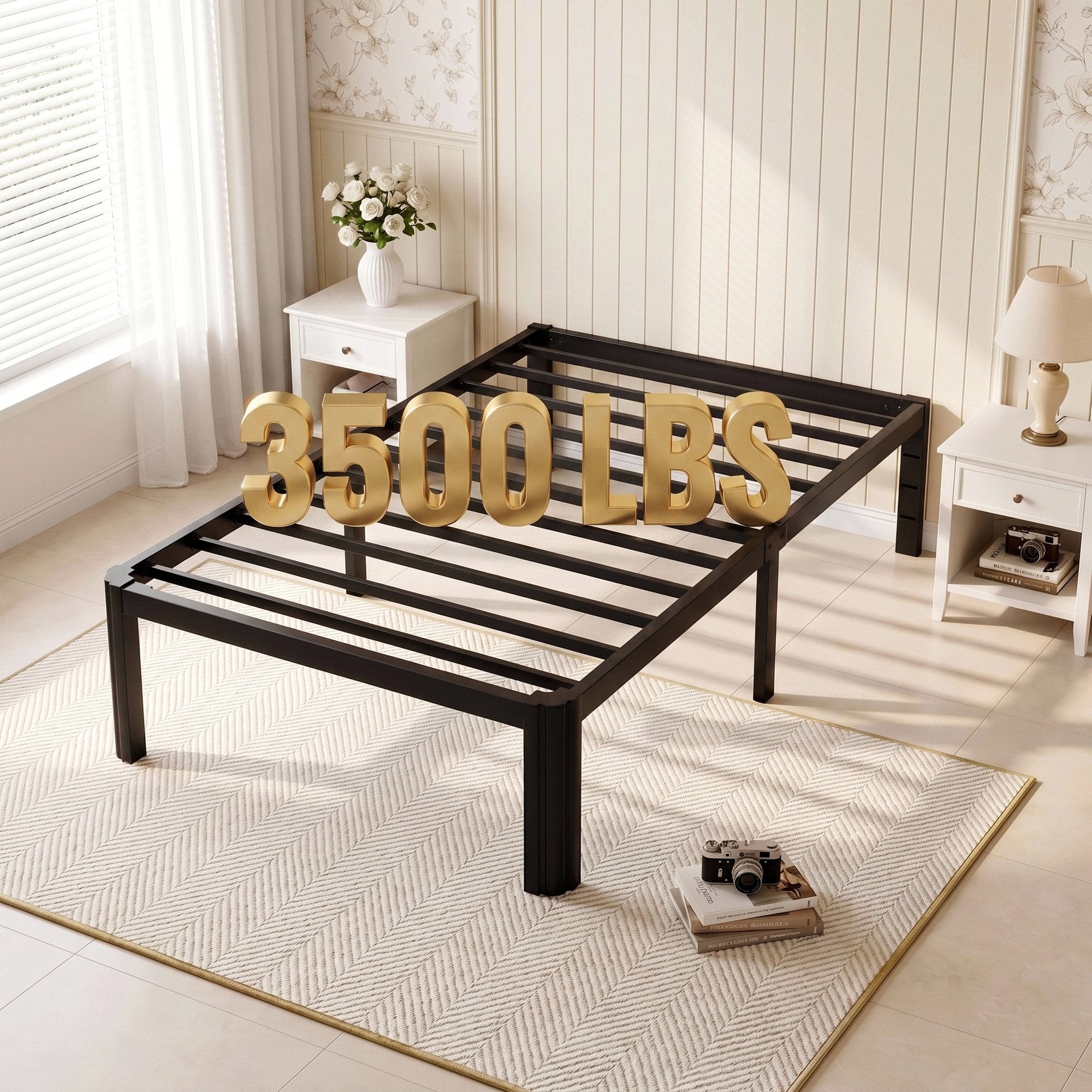 Merrland Bed Frame, 14" Heavy Duty Metal Platform Bed Frame with Under-Bed Storage Space, Easy Assembly