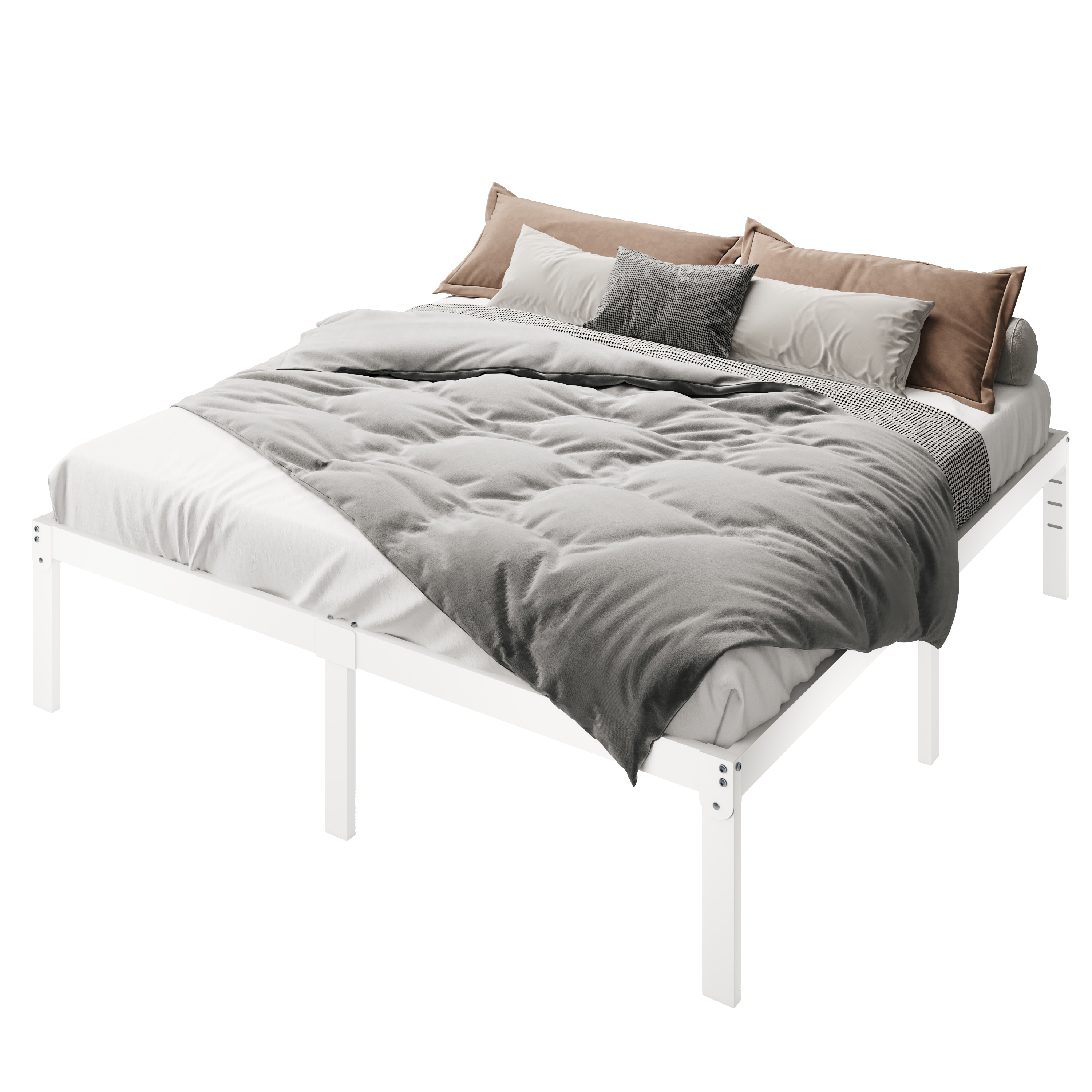 Merrland 14 Inch Bed Frame, Heavy Duty Metal Platform with Storage, Steel Slat Support, Easy Assembly