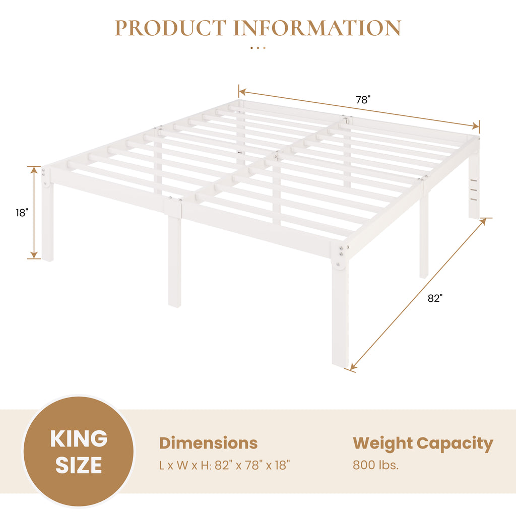 Merrland Metal Platform Bed Frame, 18 Inch Tall with Large Under-Bed Storage Space, Heavy Duty, Noise-Free, No Box Spring Needed, Black