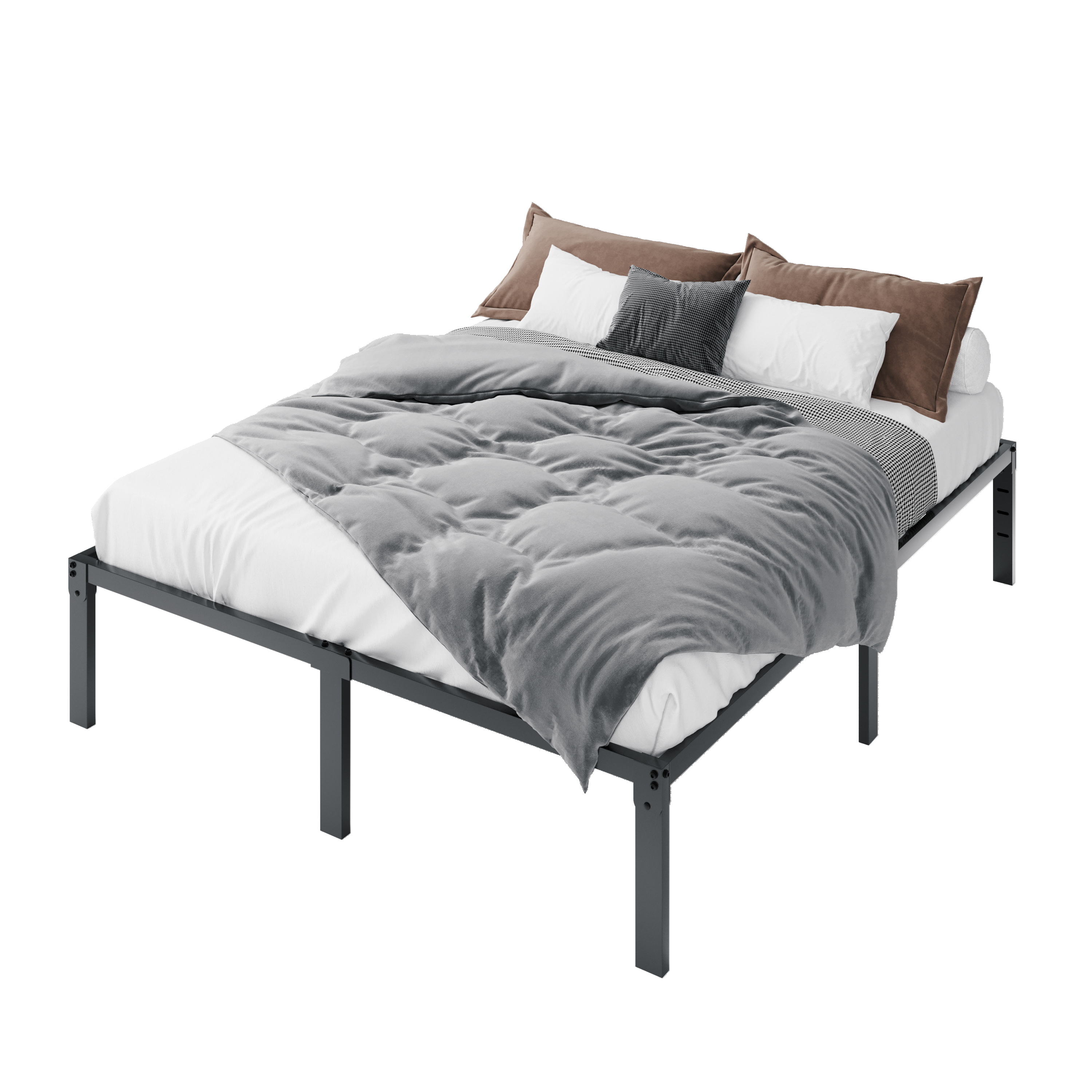 Merrland 14 Inch Bed Frame, Heavy Duty Metal Platform with Storage, Steel Slat Support, Easy Assembly