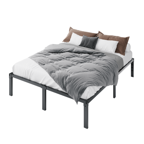 Merrland 14 Inch Bed Frame, Heavy Duty Metal Platform with Storage, Steel Slat Support, Easy Assembly
