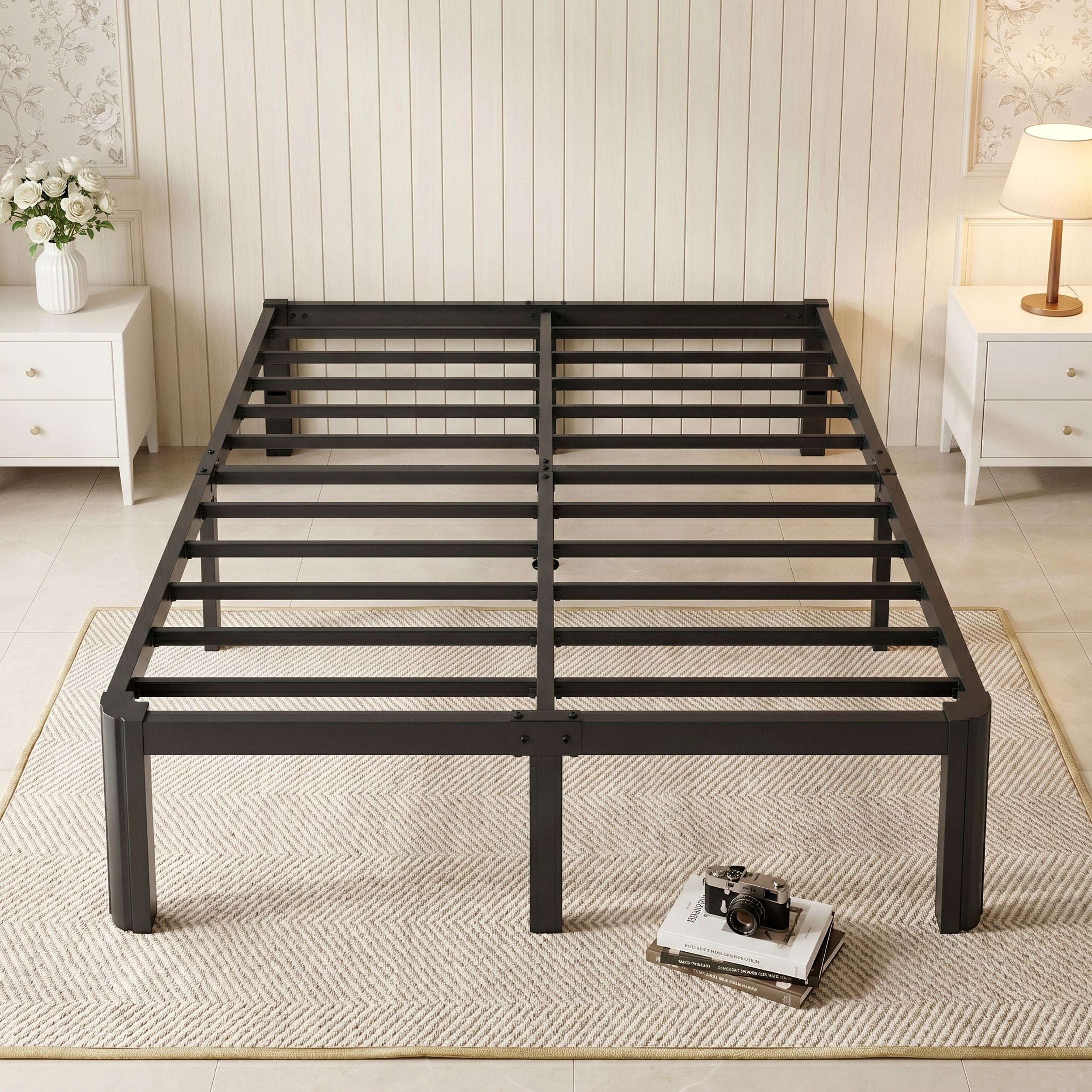 Merrland Bed Frame, 14" Heavy Duty Metal Platform Bed Frame with Under-Bed Storage Space, Easy Assembly